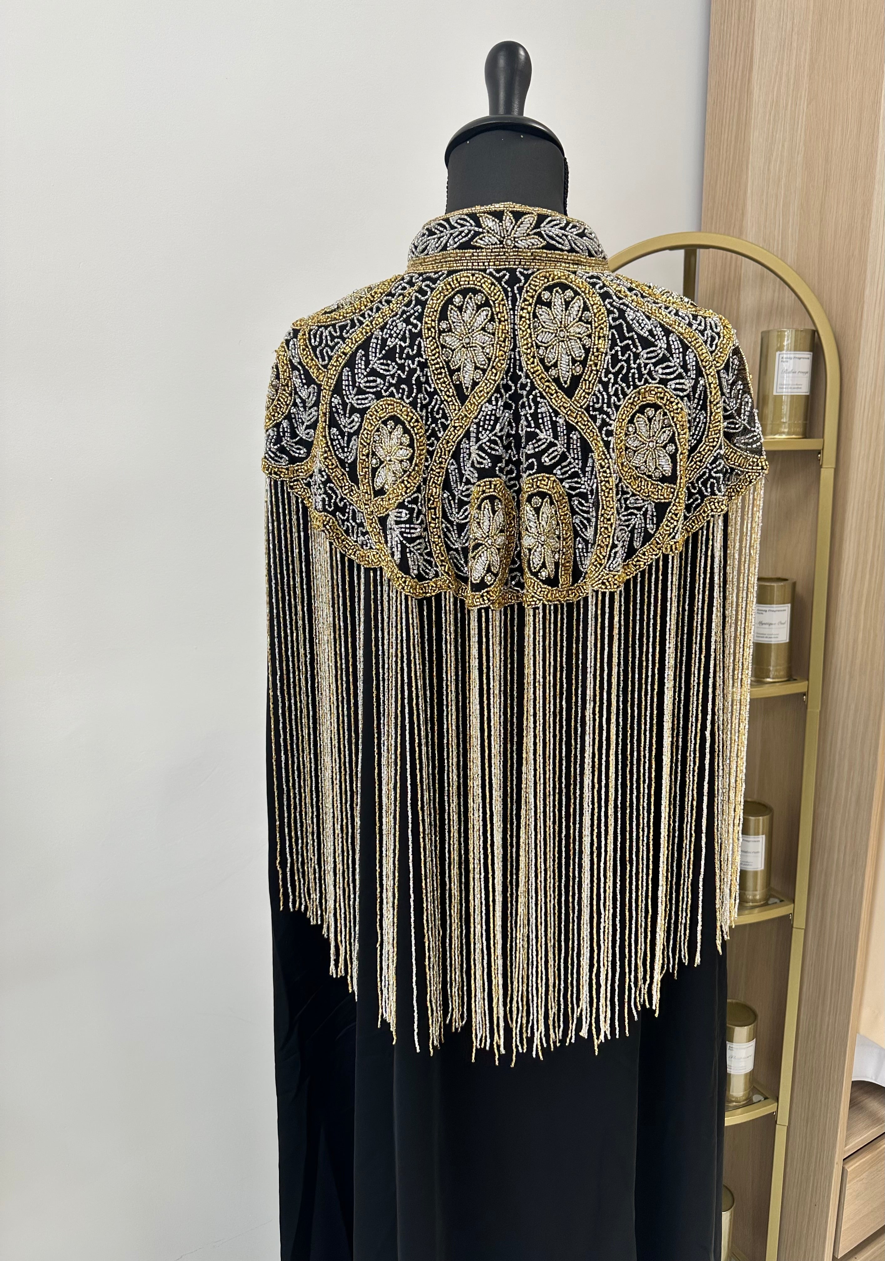 Abaya cap Latifa or/argent